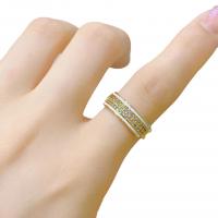 Cubic Zirconia Micro Pave Brass Finger Ring, gold color plated & micro pave cubic zirconia & for woman & enamel US Ring 