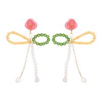 Glass Seed Beads Earring, Seedbead, with Glass Beads & Resin, Bowknot, fashion jewelry & for woman, mixed colors 