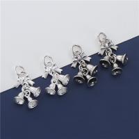 Sterling Silver Jingle Bell for Christmas Decoration, 925 Sterling Silver, DIY Approx 3.8mm 