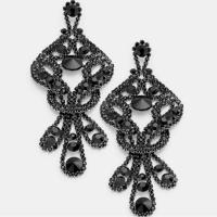 Zinc Alloy Rhinestone Drop Earring, with Zinc Alloy, Geometrical Pattern, plated, for woman & hollow 100mm 