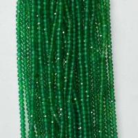 Natural Green Agate Beads, Round, polished & faceted, green 