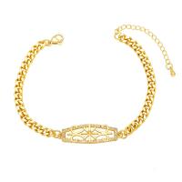 Cubic Zirconia Micro Pave Brass Bracelet, with 5cm extender chain, 18K gold plated & micro pave cubic zirconia & for woman Approx 14 cm 