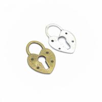Zinc Alloy Lock Pendants, plated, DIY & hollow 