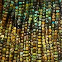 Perles en Turquoise naturelle, cadre, facettes, couleurs mélangées Environ 14.96 pouce, Vendu par brin