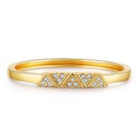 Rhinestone Brass Bracelets, 18K gold plated, fashion jewelry & for woman & with rhinestone, golden 
