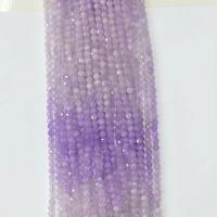 Purple Chalcedony Bead, Round, natural, faceted, gradient color, 4mm Approx 14.96 Inch 