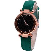 Women Wrist Watch, PU Leather, with Plastic & Glass & 304 Stainless Steel, Chinese movement, plated, waterproofless & for woman & with rhinestone 