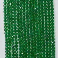 Natürliche grüne Achat Perlen, Grüner Achat, rund, verschiedene Größen vorhanden & facettierte, grün, Länge:ca. 14.96 ZollInch, verkauft von Strang