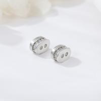 Cubic Zirconia Micro Pave Brass Beads, silver color plated, fashion jewelry & micro pave cubic zirconia & for woman 