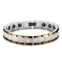 Porcelain Bracelets, with Black Stone & 304 Stainless Steel, fashion jewelry & for woman Approx 7.09 Inch 
