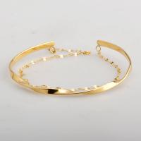 Titane bracelet en acier et bracelet, Acier titane, Plaqué d'or, bijoux de mode & unisexe, 60-65mm, Vendu par PC
