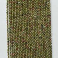 Unakit Perlen, Unakite, rund, natürlich, verschiedene Größen vorhanden & facettierte, grün, Länge:ca. 14.96 ZollInch, verkauft von Strang