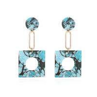 Polymer Clay Drop Earring, with Zinc Alloy, handmade, fashion jewelry & for woman 