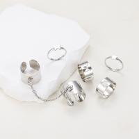 Цинковый сплав кольцо Установить, цинковый сплав, плакирован серебром, 5 шт. & ювелирные изделия моды & Женский, продается указан