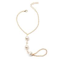 Braut Armband- Ring, Zinklegierung, mit Kunststoff Perlen, mit Verlängerungskettchen von 1.97inch, Modeschmuck & für Frau, keine, Länge:ca. 6.69 ZollInch, verkauft von PC