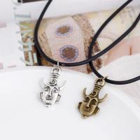 PU Leather Cord Necklace, Zinc Alloy, with PU Leather, plated, fashion jewelry & for woman Approx 50 cm 