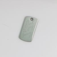 Stainless Steel Tag Charm, 304 Stainless Steel, polished, DIY 