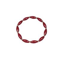 Mode Bracelet à cinabre, unisexe, rouge vermeil, 6mm Environ 7.48 pouce, Vendu par PC