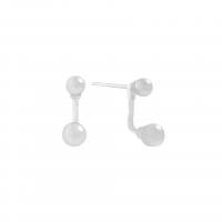 Sterling Silver Stud Earring, 925 Sterling Silver, with Plastic Pearl, plated, Korean style & for woman 