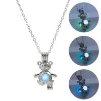 Luminated Necklace, Zinc Alloy, Bear, platinum color plated, fashion jewelry & for woman Approx 17.72 Inch 