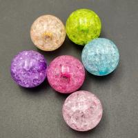 Crackle Acrylic Beads, Round, injection moulding, DIY mixed colors, Approx 