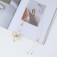 Zinc Alloy Sweater Chain Necklace, Flower, plated, fashion jewelry & for woman Approx 80 cm [