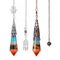 Brass Pendulum, with Gemstone, plated, fashion jewelry 16.7*69.5mm,16.7*79.5mm Approx 12.68 Inch, Approx 10.16 Inch 
