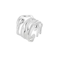 Brass Finger Ring, silver color plated, Adjustable & for woman, silver color 