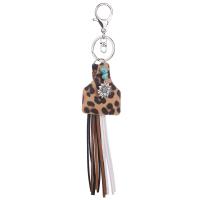 Leather Key Chains, Zinc Alloy, with Leather & turquoise, Unisex 210mm 