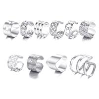 Zinc Alloy Ring Set, silver color plated, 10 pieces & fashion jewelry & Unisex 