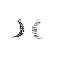 Zinc Alloy Jewelry Pendants, Moon, antique silver color plated, DIY, silver color Approx 