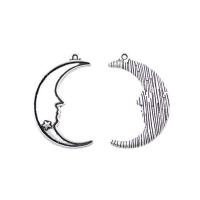 Zinc Alloy Jewelry Pendants, Moon, antique silver color plated, DIY, silver color Approx 