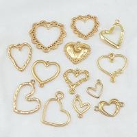 Zinc Alloy Heart Pendants, gold color plated, DIY & hollow Approx 