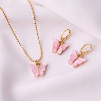 Fashion Zinc Alloy Jewelry Sets, with Acrylic, Butterfly, plated, fashion jewelry & for woman Approx 35 cm, Approx 