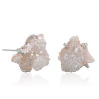 Quartz Earring, with Brass, fashion jewelry & for woman 