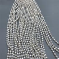 Perlas Arroz Freshwater, Perlas cultivadas de agua dulce, Bricolaje, Blanco, 6-7mm, longitud:aproximado 15 Inch, Vendido por Sarta