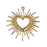 Zinc Alloy Heart Pendants, antique gold color plated, DIY & hollow 