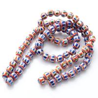 Kunstdruck Porzellan Perlen, DIY, keine, 7.5x8.5x8.5mm, Bohrung:ca. 2mm, Länge:ca. 13.5 ZollInch, 45PCs/Strang, verkauft von Strang