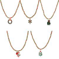Christmas Jewelry Necklace, Zinc Alloy, with Resin & enamel, with 7cm extender chain, gold color plated, Christmas Design & fashion jewelry & for woman cm 