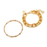 Fashion Zinc Alloy Bracelets, plated, 2 pieces & fashion jewelry & for woman 