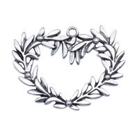 Zinc Alloy Heart Pendants, antique silver color plated, vintage & DIY & hollow 