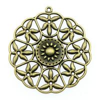 Zinc Alloy Hollow Pendants, Flower, antique bronze color plated, vintage & DIY 