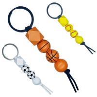 Porte-clés en bois, avec alliage de zinc, Portable & unisexe, plus de couleurs à choisir Vendu par PC