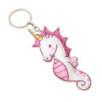 PU Leather Key Chain, with Zinc Alloy, Seahorse, portable & Unisex 