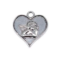 Zinc Alloy Heart Pendants, antique silver color plated, vintage & DIY 