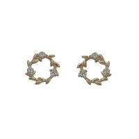 Cubic Zirconia Micro Pave Brass Earring, plated, fashion jewelry & micro pave cubic zirconia & for woman 7mm 