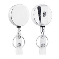 304 Stainless Steel Badge Holder, with Zinc Alloy, portable & Unisex & retractable 