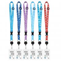 Polyester Lanyard Card Holder, with Plastic, printing, portable & Unisex & retractable 