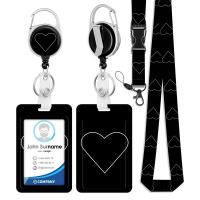 Polyester Lanyard Card Holder, with ABS Plastic, printing, portable & Unisex & retractable 