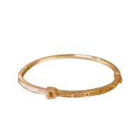 Cubic Zirconia Micro Pave Brass Bracelet, Letter D, real gold plated, micro pave cubic zirconia & for woman, 63mm 